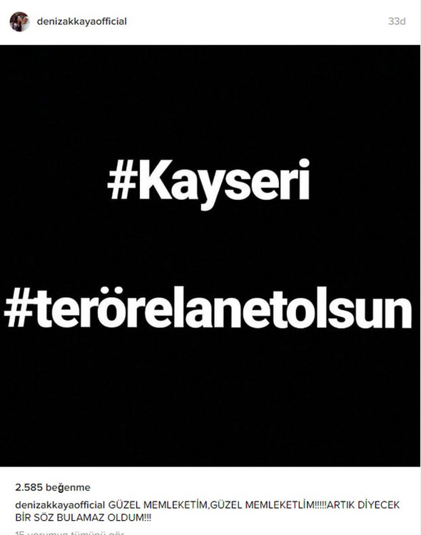 Kayseri'deki patlamaya ünlülerden tepki